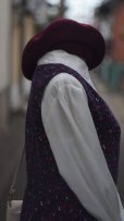 画像5: 花柄 ネイビー×レッド コットン ジャンパースカート [16727]