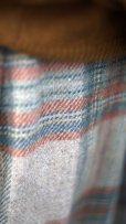 画像7: チェック柄 ベージュ系 ウール混 スカート フレア w/63cm [16717]