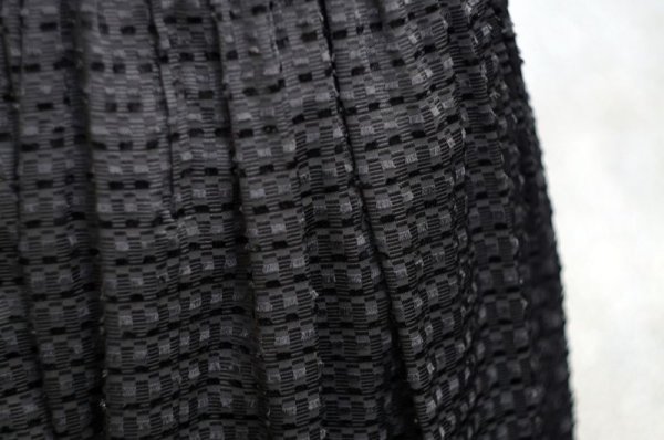 画像9: 幾何学柄 ブラック 長袖 レトロワンピース ノーカラー [16790]