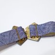 画像4: ペイズリー柄 薄紫  アンティークベルト [16818] (4)