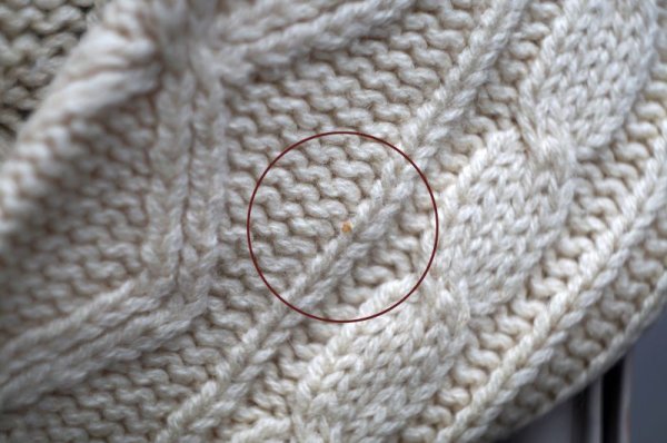 画像6: 無地 ホワイト アランニット セーター ウール クルーネック[16819]