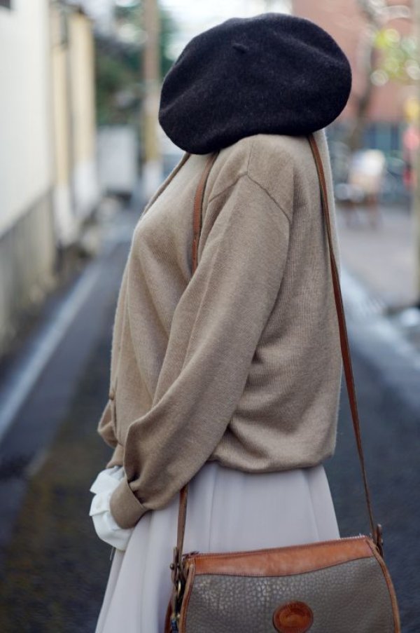 画像9: 無地 ベージュ ニット カーディガン 長袖 ノーカラー [16811]