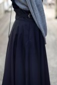 画像5: 無地 ブラック ポリエステル/レーヨン混 ジャンパースカート ベルト付き ポケット [16851]