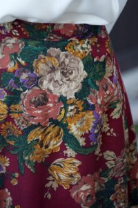 花柄 赤系  スカート フレアスカート w/62cm [16867]