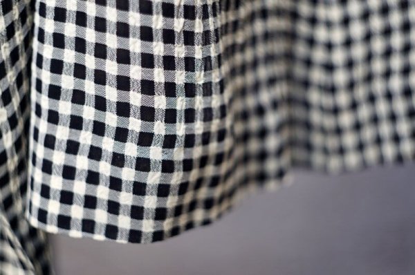 画像11: チェック柄 ブラック×ホワイト ジャンパースカート ウエストリボン [16931]