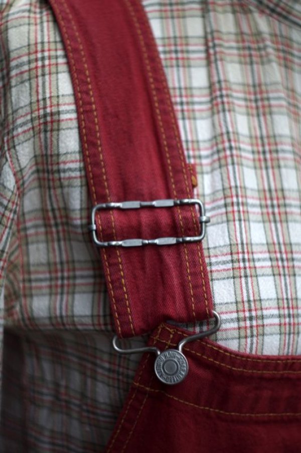 画像5: 格子柄 ベージュ系 長袖 ブラウス バンドカラー[16943]