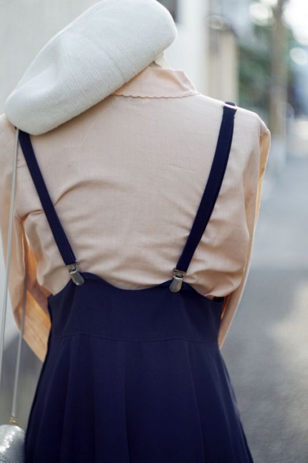 画像6: 無地 ライトピンク 長袖 ブラウス スカラップカラー  [16959]