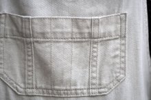 他の写真1: 無地 白 デニム サロペット 胸ポケット [16974]