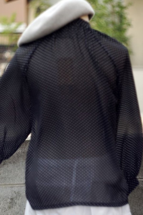 画像6: ドット柄 黒×白 長袖 ブラウス ボウタイカラー レース ひまわり [16976]