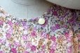 画像3: 花柄 白×ピンク 半袖 レトロワンピース クルーネック [16987]