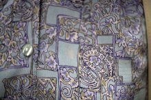 他の写真2: エスニック柄 花柄 紫系 長袖 ブラウス スカラップカラー [17025]