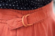 他の写真1: 無地 オレンジ系 スカート フレア ポケット w/62cm [17031]