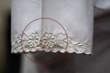 他の写真3: コットン オフホワイト 半袖 チャイナドレス スワトウ刺繍[17099]