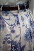 画像6: 花柄 グレー×青 スカート フレア w/60cm [17136]