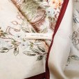 画像6: 草花絵模様 ベージュ系 シルク スカーフ 88cm×88cm[17233]