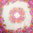 画像2: 花柄 ピンク系 シルク スカーフ73cm×73cm[17224] (2)