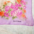 画像3: 花柄 ピンク系 シルク スカーフ73cm×73cm[17224]