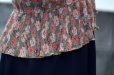 画像11: 花柄 カーキ×ピンク 半袖 ブラウス フリル [17259]