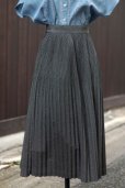 画像1: ドット柄 黒×白 スカート フレア w/69cm [17283] (1)