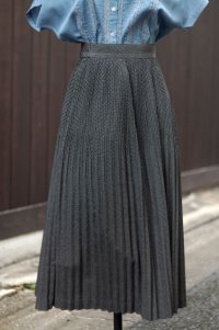 ドット柄 黒×白 スカート フレア w/69cm [17283]