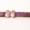 画像1: 花柄 紫 アンティークベルト [17380] (1)