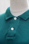 画像4: "Ralph Lauren" グリーン ニット 半袖 ポロシャツ ワンポイント刺繍[17436]