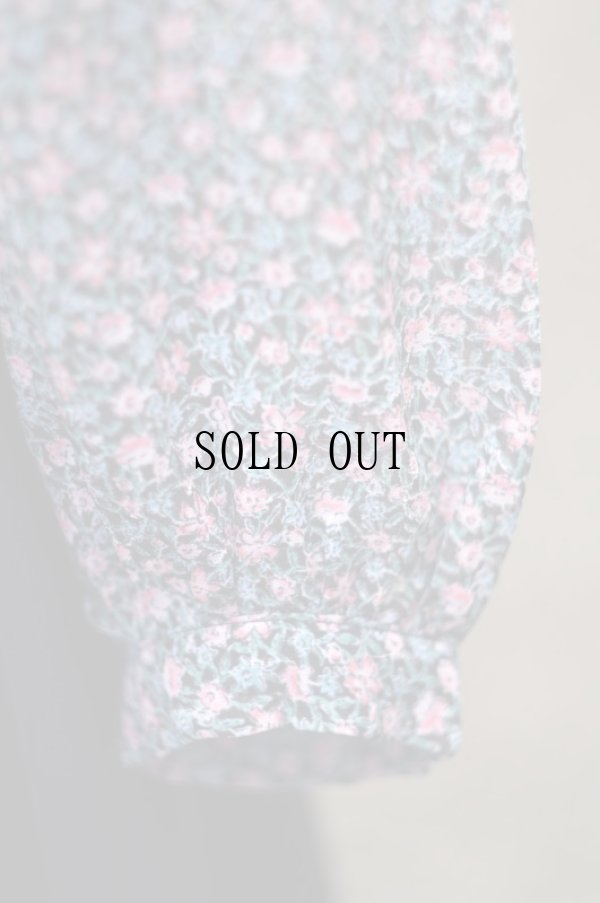 画像10: "CAVIER" 小花柄 長袖 ブラウス ボウタイカラー[17439]