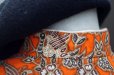 画像11: ボタニカル柄 植物模様 オレンジ 半袖 チャイナワンピース マオカラー[17486]
