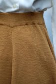 画像5: 無地 ブラウン ウール 秋冬スカート お花モチーフ 編み w/50cm~ [17534] (5)