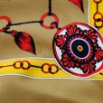 画像3: 装飾模様 イエロー系 シルク スカーフ 86cm×86cm [17525]