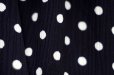 画像11: カナダ製 ドット柄 白×ネイビー 半袖 レトロワンピース レギュラーカラー ウエストマーク 金ボタン[17610]