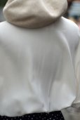 画像5: カナダ製 ドット柄 白×ネイビー 半袖 レトロワンピース レギュラーカラー ウエストマーク 金ボタン[17610]