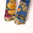 画像4: 花柄 青×黄色 アンティークベルト[17613] (4)