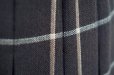 画像4: タータンチェック柄 ブラウン系 ウール スカート プリーツ ヘリンボーン w71cm 丈68cm [17638]