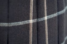 他の写真1: タータンチェック柄 ブラウン系 ウール スカート プリーツ ヘリンボーン w71cm 丈68cm [17638]
