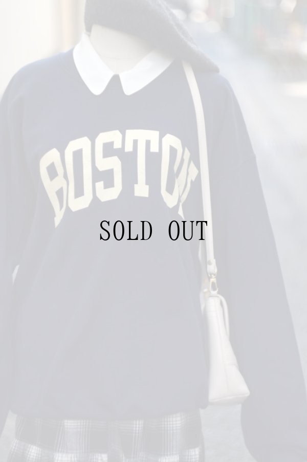 画像7: US ロゴ ネイビー スウェット クルーネック [17648]