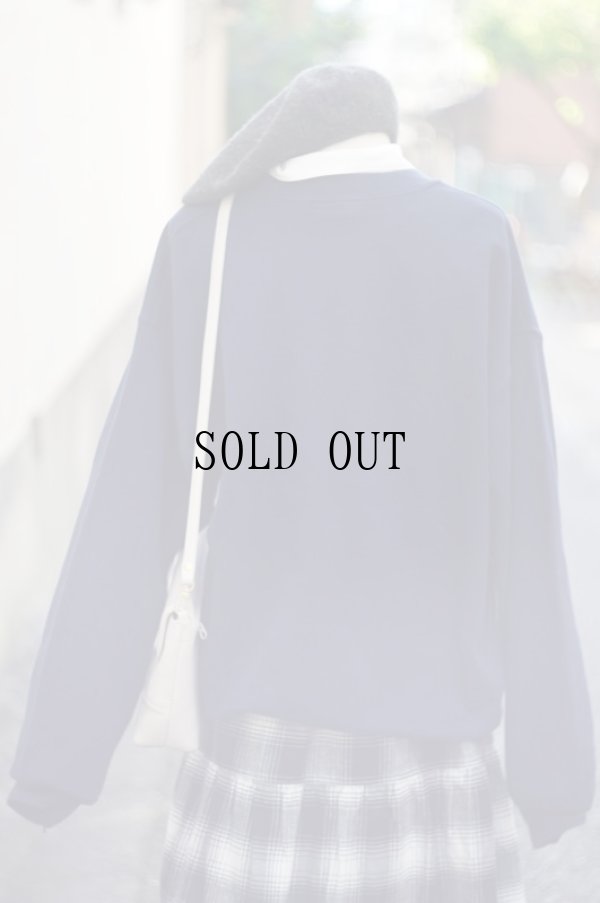 画像2: US ロゴ ネイビー スウェット クルーネック [17648]