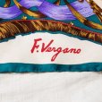 画像3: "F.Vergano" 装飾柄 エメラルドグリーン  シルクスカーフ 88cm四方 [17683]