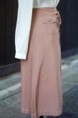 画像2: 無地 ピンク 編み上げリボン シルク スカート W70cm 丈76cm[17705] (2)