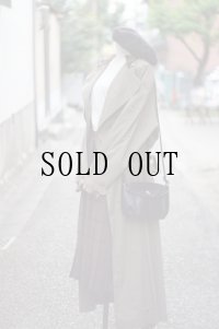 "STYLES TO GO" 無地  グレー トレンチコート コットン ラグランスリーブ アンブレラヨーク インバーテッドプリーツ アームベルト ウエストベルト [17712]