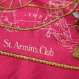 画像3: ”St. Armin's Club” 装飾模様 レッド系 シルク スカーフ 77cm四方 [17794]