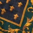 画像4: 花柄×装飾模様 グリーン系×黒系 ウール スカーフ 93cm四方 [17799] (4)