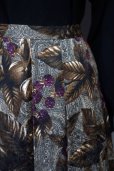 画像3: レトロ幾何学模様 ペイズリー柄 花柄 ブラウン系 スカート フレア w/69cm [17816] (3)