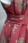 画像10: 花柄 苺柄 赤 ジャンパースカート ウエストリボン [17825]