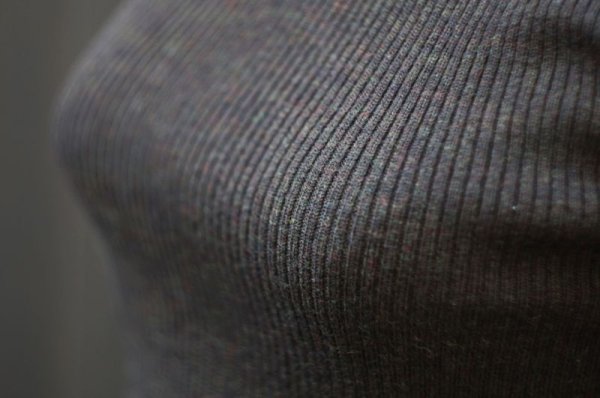 画像6: 無地 茶色 長袖 ウール リブニット タートルネック セーター [17910]