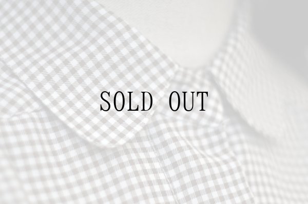 画像8: ギンガムチェック柄 白×ブラウン セットアップ 長袖 ラウンドカラー 刺繍 お花モチーフ [17911]