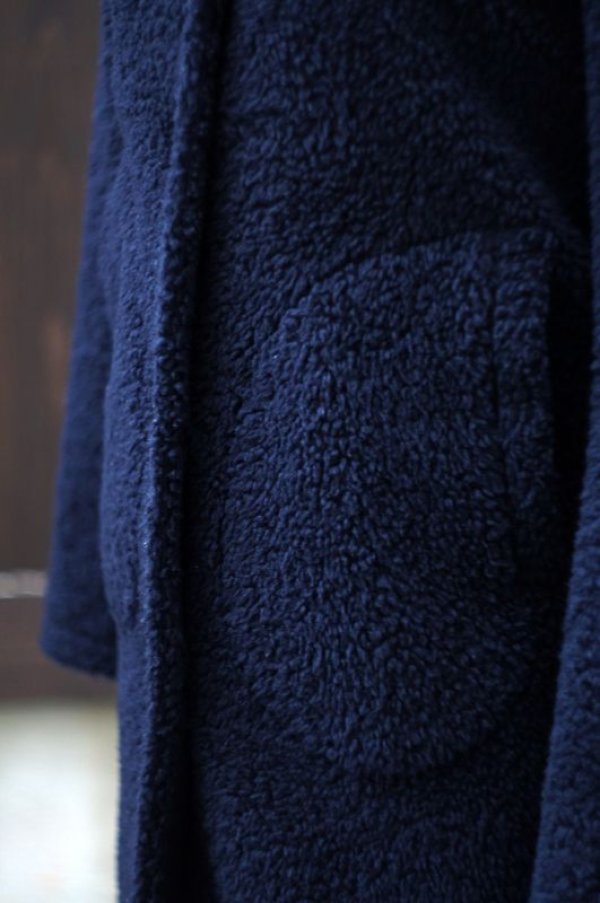 画像8: "Traditional Weatherwear"ネイビー ウール コート 丸襟[17957]