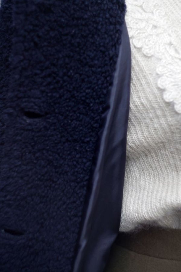 画像10: "Traditional Weatherwear"ネイビー ウール コート 丸襟[17957]