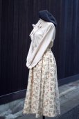 画像2: 花柄 白系 スカート ウール フレア w/62cm [18002] (2)