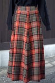 画像3: "MICHAEL KORS" チェック柄 赤系 スカート ウール フレア w/64cm [18004]